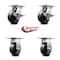 Service Caster 5 Inch Phenolic Caster Set with Roller Bearing 2 Brakes and 2 Rigid SCC SCC-35S520-PHR-SLB-2-R-2 - alternate 3